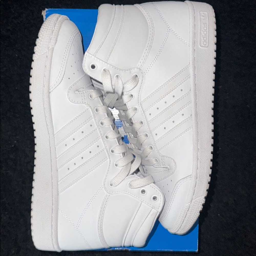Adidas Top Ten Hi Triple-White’. Sz.10.5m. Original box - Picture 2 of 8